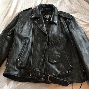 Diamond Plate Buffalo Leather Jacket.